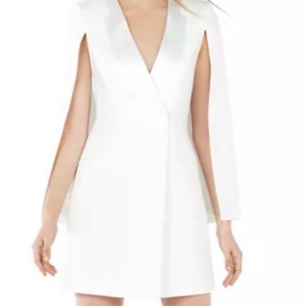 NWT BCBGMAXAZRIA White Cape Dress